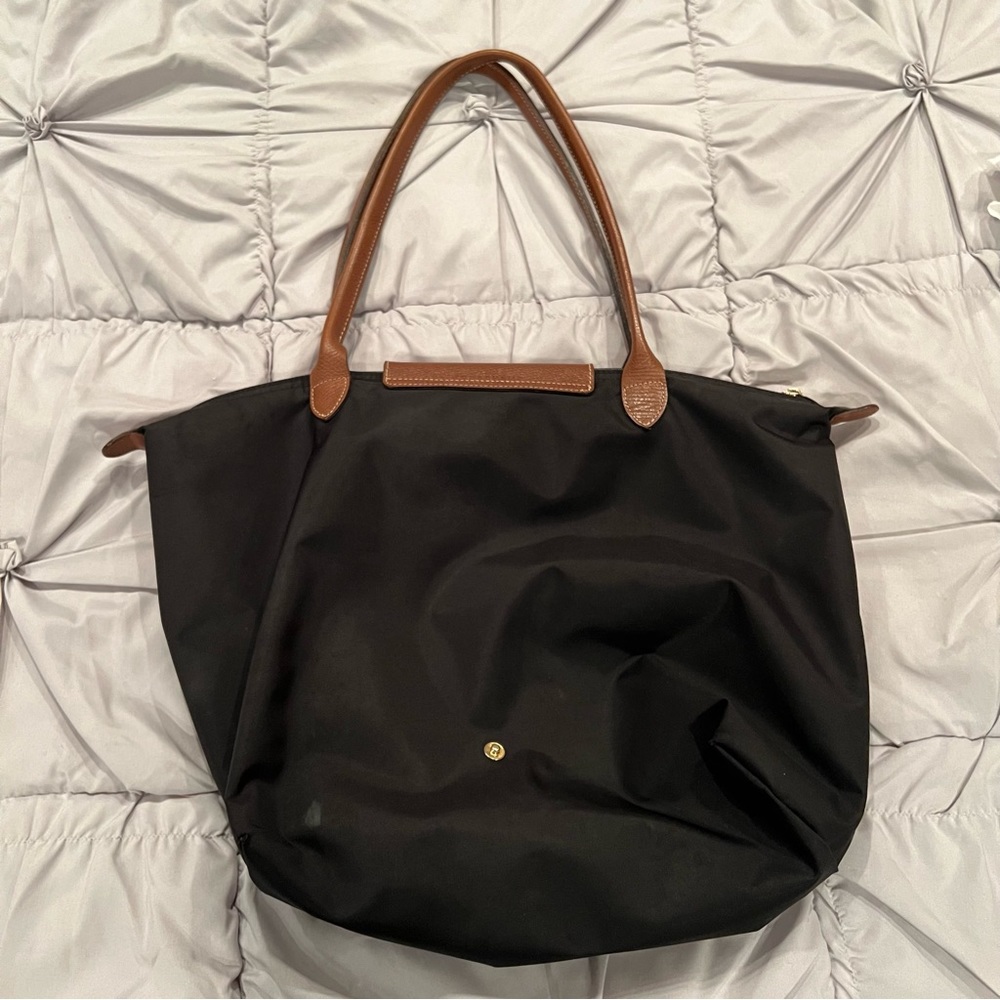 Longchamp Le Pliage Large Nylon Tote Bag Black - Picture 2 of 5